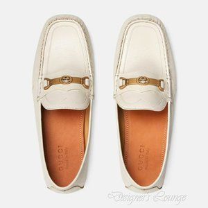 NEW GUCCI Men's Loafer 7G / US 7.5 Interlocking G Horsebit Leather Moccasin Shoe